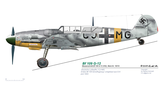 Bf-109-G-12-V52-CJ-MG