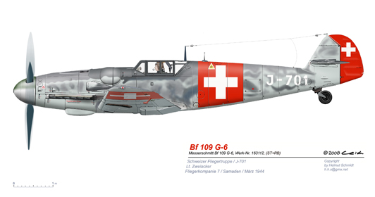 Bf-109-G-6-J-701-Schweizer-Fliegertruppe