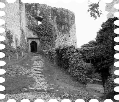 Ein Blick auf die Schlossruine oberhalb des Goetheanum bei Dornach in der Schweiz Ein Blick auf die Schlossruine oberhalb des Goetheanum bei Dornach in der Schweiz