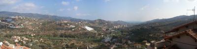 Unser Ausblick von der Dachterrasse in Torrazza