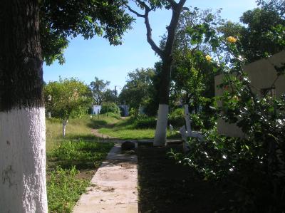 Der Gemüsegarten des Projekts und mein Wohnort