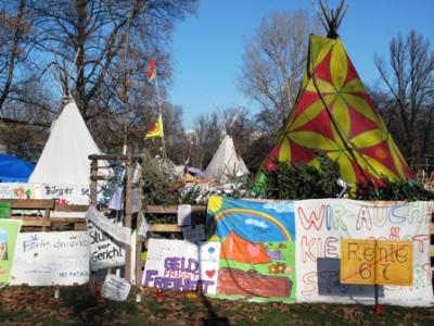 Das Tipi Indianercamp monatelang Wohnungs- und Hoffnungsstaette der S21-Gegner.