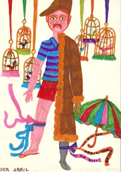 Filzstiftzeichnung aus der 4.Klasse,1972