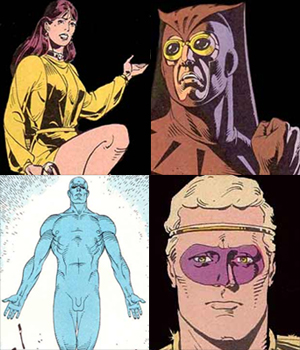 Silk Spectre, Nite Owl, Dr. Manhattan und Ozymandias