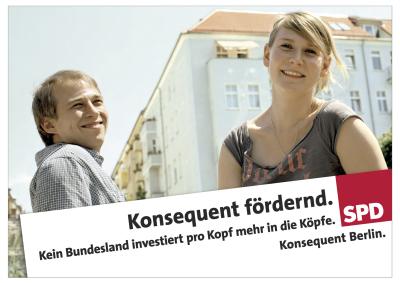 SPD-Wahlkampfplakat aus Berlin: Konsequent unverständliche Motive.