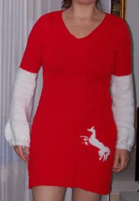 Strickkleid-rot