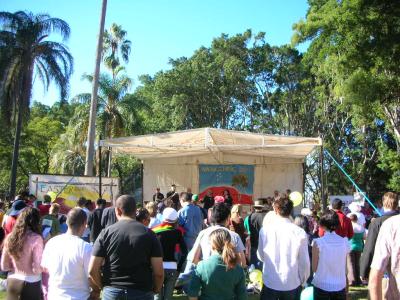 Der Ostermarsch durch Sydney, angekommen am Hyde Park Der Ostermarsch durch Sydney, angekommen am Hyde Park