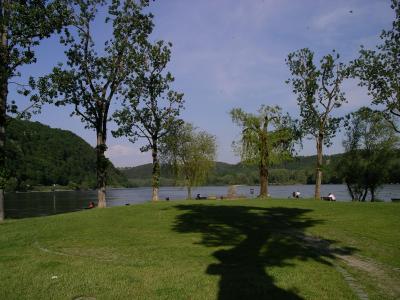 Zusammenfluss Donau und Inn in Passau