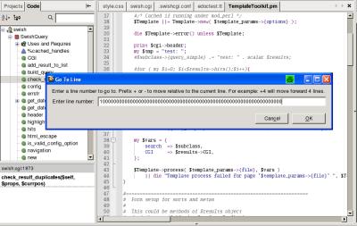 gotoline Funktionalität in der Komodo IDE gotoline Funktionalität in der Komodo IDE