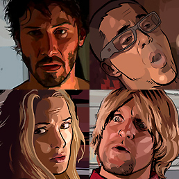 "A Scanner Darkly": Keanu Reeves - Robert Downey Jr. - Woody Harrelson - Winona Ryder.