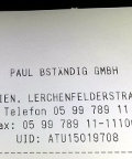 Kassenzettel vom Bständig Kassenzettel vom Bständig