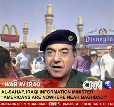 "americans are nowhere near baghdad!"