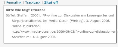 Screenshot eines Zitathinweises von media-ocean.de
