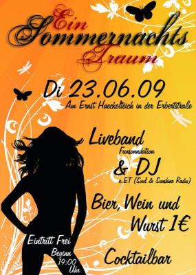 Fachschaftsparty Biologie/Pharmazie am 23.6.09, ab 19:00, Erbertstrasse, Jena