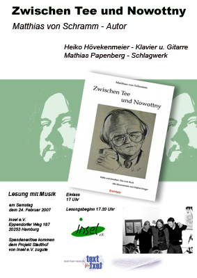 Plakat Zwischen Tee und Nowottny Februar Insel