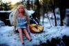 Geiles Weib im Schnee