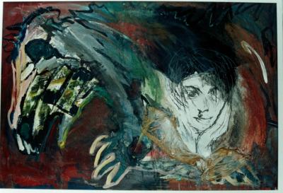 Collage mit eigener Zeichnung und
<br />
material auf Papier 100 x 70 cm Collage mit eigener Zeichnung und
<br />
material auf Papier 100 x 70 cm