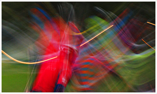 Verfremdetes Bild vom Skatermarathon 2010 in Berlin