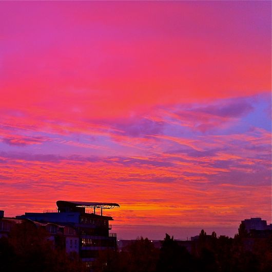 Abendhimmel in Berlin Richtung Süden