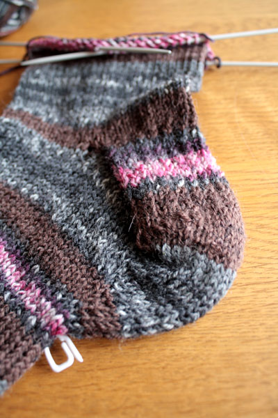 Detail Socken aus Aldi-Wolle